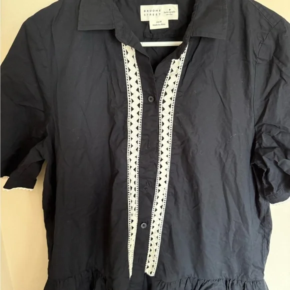 Victorian Romantic Black and White Lace Kate Spade & Broome Street Mini Dress - Picture 3 of 11